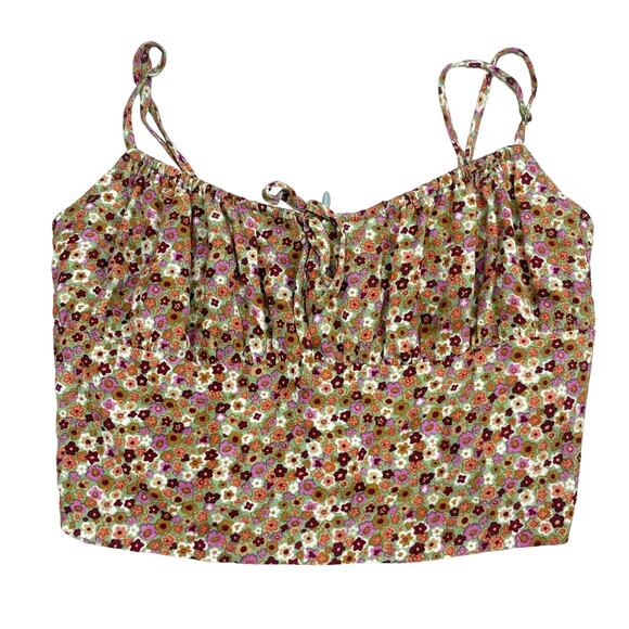 SUNDAY BEST Aritzia Delilah Cropped Floral Camisole Tank Sz Medium - Picture 2 of 6